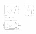 Унитаз приставной безободковый с сиденьем BelBagno FLAY-R BB1003CBR/SC BB1003CBR/SC