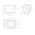 LUCE-TOR Унитаз подвесной безободковый с сиденьем дюропласт soft close, BB076CH-TOR/SC BB076CH-TOR/SC