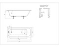 Акриловая прямоугольная ванна Aquatek Eco-Friendly Мия 175х70 без фронтального экрана, без гидромассажа, без опоры(каркаса) MIY175-0000001