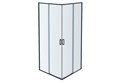 Душевой уголок квадратный, двери раздвижные 200х100x100, оружейная сталь AQ ARI KV 10020GM