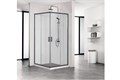 AQ ARI KV 09020BL Душевой уголок квадратный, двери раздвижные 900x900x2000 профиль черный, стекло прозрачное AQ ARI KV 09020BL