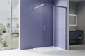 AQ.WISL.120.1GM Душевая перегородка раздвижная Walk in с держателем 1200x2000 профиль оружейная сталь, стекло прозрачное 8мм AQ.WISL.120.1GM
