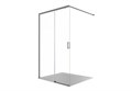 AQ.WISL.120.1GM Душевая перегородка раздвижная Walk in с держателем 1200x2000 профиль оружейная сталь, стекло прозрачное 8мм AQ.WISL.120.1GM