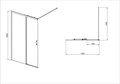 AQ.WISL.120.1GM Душевая перегородка раздвижная Walk in с держателем 1200x2000 профиль оружейная сталь, стекло прозрачное 8мм AQ.WISL.120.1GM
