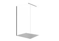 AQ.WI.120.1BL Душевая перегородка Walk in с держателем 1200x2000 профиль черный, стекло прозрачное 8мм AQ.WI.120.1BL