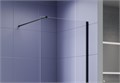 AQ.WI.100.1BL Душевая перегородка Walk in с держателем 1000x2000 профиль черный, стекло прозрачное 8мм AQ.WI.100.1BL