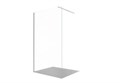 AQ.WI.140.3CH Душевая перегородка Walk in с держателем 1400x2000 профиль хром, стекло прозрачное с матовой полосой 8мм AQ.WI.140.3CH