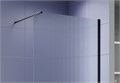 AQ.WI.090.2BL Душевая перегородка Walk in с держателем 900x2000 профиль черный, стекло прозрачное рифленое 8мм AQ.WI.090.2BL