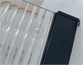 AQ.WI.090.2BL Душевая перегородка Walk in с держателем 900x2000 профиль черный, стекло прозрачное рифленое 8мм AQ.WI.090.2BL