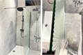 AQ.WI.090.2BL Душевая перегородка Walk in с держателем 900x2000 профиль черный, стекло прозрачное рифленое 8мм AQ.WI.090.2BL