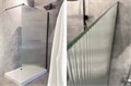 AQ.WI.090.2BL Душевая перегородка Walk in с держателем 900x2000 профиль черный, стекло прозрачное рифленое 8мм AQ.WI.090.2BL