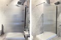AQ.WI.090.2BL Душевая перегородка Walk in с держателем 900x2000 профиль черный, стекло прозрачное рифленое 8мм AQ.WI.090.2BL
