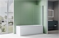Шторка на ванну, одноэлементная, поворотная 800X1500 профиль оружейная сталь, стекло прозрачное рифленое 6мм AQ.BS.080.2GM
