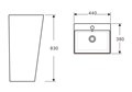 Умывальник пьедестальный Aquatek Optima Square 440x380x835 AQ4401-00