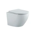 AQ1901-MW ЕВРОПА Унитаз подвесной безободковый 525*360*320мм, тонкое сиденье с механизмом плавного закрывания, крепеж, цвет матовый белый AQ1901-MW