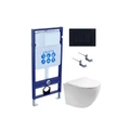(рама AQUATEK Standard INS-0000012 с клавишей KDI-0000012 и крепежом KKI-0000002+унитаз AQ1901-00 с тонким сиденьем sc) SET AQUATEK ЕВРОПА-012 4в1