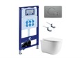 (рама AQUATEK INS-0000025 +крепление KKI-0000002 +кнопка KDI-0000070 +унитаз AQ1112-00 +тонкое сиденье с механиз) SET AQUATEK КЛАССИК cm-070 4в1