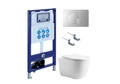 (рама AQUATEK INS-0000025 +крепление KKI-0000002 +кнопка KDI-0000068 +унитаз AQ1112-00 +тонкое сиденье с механиз) SET AQUATEK КЛАССИК cm-068 4в1