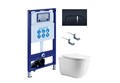 (рама AQUATEK INS-0000025 +крепление KKI-0000002 +кнопка KDI-0000045 +унитаз AQ1112-00 +тонкое сиденье с механиз) SET AQUATEK КЛАССИК cm-045 4в1
