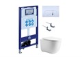 (рама AQUATEK INS-0000025 +крепление KKI-0000002 +кнопка KDI-0000042 +унитаз AQ1112-00 +тонкое сиденье с механиз) SET AQUATEK КЛАССИК cm-042 4в1