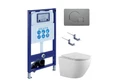 (рама AQUATEK INS-0000025 +крепление KKI-0000002 +кнопка KDI-0000070 +унитаз AQ1901-00 +тонкое сиденье sc) SET AQUATEK ЕВРОПА-070 4в1