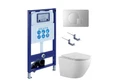 (рама AQUATEK INS-0000025 +крепление KKI-0000002 +кнопка KDI-0000068 +унитаз AQ1901-00 +тонкое сиденье sc) SET AQUATEK ЕВРОПА-068 4в1