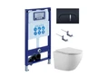 (рама AQUATEK INS-0000025 +крепление KKI-0000002 +кнопка KDI-0000045 +унитаз AQ1901-00 +тонкое сиденье sc) SET AQUATEK ЕВРОПА-045 4в1