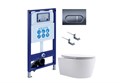 SET AQUATEK ЕВРОПА New-050 4в1 (рама AQUATEK INS-0000025 + крепление KKI-0000002 + кнопка KDI-0000050 + унитаз AQ1106L-00 + тонкое сиденье с механизмом soft close) SET AQUATEK ЕВРОПА New-050 4в1