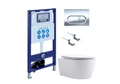 (рама AQUATEK INS-0000025 +крепление KKI-0000002 +кнопка KDI-0000043 +унитаз AQ1106L-00 +тонкое сиденье с механиз) SET AQUATEK ЕВРОПА New-043 4в1