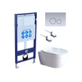 SET AQUATEK ПОЛАРИС (рама AQUATEK Standard INS-0000012+унитаз ПОЛАРИС AQ0700-01 с тонким сиденьем soft-close+ крепеж KKI-0000002 +панель KDI-0000019) SET AQUATEK ПОЛАРИС-01-019 4в1