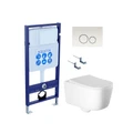 (рама AQUATEK Standard INS-0000012+ кркпеж KKI-0000002+клавиша KDI-0000015+унитаз ЛУГАНО AQ2002-00 с тонким сиденьем soft-c SET AQUATEK ЛУГАНО-015 4в1