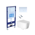 (рама AQUATEK Standard INS-0000012+ кркпеж KKI-0000002+клавиша KDI-0000013+унитаз ЛУГАНО AQ2002-00 с тонким сиденьем soft-c SET AQUATEK ЛУГАНО-013 4в1