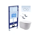 Set AQUATEK КЛАССИК (рама AQUATEK Standard INS-0000012 с звукоиз.прокладкой+крепеж KKI-0000002+кнопкаKDI-0000015+унитаз КЛАССИК AQ1111-00 с крышкой SET AQUATEK КЛАССИК-015 4в1