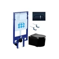 (рама AQUATEK Standard INS-0000020+ крепеж KKI-0000002+клавиша KDI-0000045+унитаз AQ2004-MB с тонким сиденьем soft-close SET AQUATEK МИЯ-MB-045 4в1