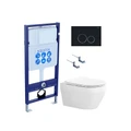 SET AQUATEK ЛЕЯ-020 4в1 (рама AQUATEK Standard INS-0000012+крепеж KKI-0000002+клавиша KDI-0000020+унитаз ЛЕЯ AQ1199-00 с тонким сиденьем soft-close) SET AQUATEK ЛЕЯ cm-020 4в1
