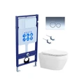 SET AQUATEK ЛЕЯ-018 4в1 (рама AQUATEK Standard INS-0000012+крепеж KKI-0000002+клавиша KDI-0000018+унитаз ЛЕЯ AQ1199-00 с тонким сиденьем soft-close) SET AQUATEK ЛЕЯ cm-018 4в1
