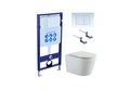 Set AQUATEK ВЕГА (рама AQUATEK Standard INS-0000012 с звукоиз.прокладкой+крепеж KKI-0000002+кнопкаKDI-0000009+унитаз ВЕГА AQ1905-00 с крышкой-сиденьем Set AQUATEK ВЕГА-009 4в1