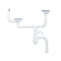Сифон IDDIS для двойной мойки с выпуском 3 1/2 с переливом и отводом Kitchen Line (S21UPS0i84) S21UPS0i84