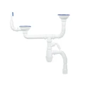 Сифон IDDIS для двойной мойки с выпуском 3 1/2 с переливом и отводом Kitchen Line (S21UPS0i84) S21UPS0i84