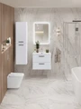 Тумба с раковиной подвесная BelBagno DUE 60 Белый металлик, ручки - Матовый тёмный никель 115775965