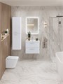Тумба с раковиной подвесная BelBagno DUE 50 Белый металлик, ручки - Хром полированный 0913537447