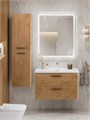Тумба с раковиной подвесная BelBagno DUE 80 Rovere Nature, ручки - Матовый тёмный никель 0739287761