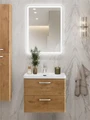 Тумба с раковиной подвесная BelBagno DUE 60 Rovere Nature, ручки - Хром полированный 943554770
