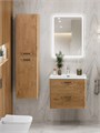 Тумба с раковиной подвесная BelBagno DUE 60 Rovere Nature, ручки - Матовый атласный никель 01618183881