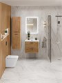 Тумба с раковиной подвесная BelBagno DUE 60 Rovere Nature, ручки - Матовый атласный никель 01618183881
