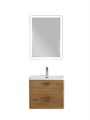 Тумба с раковиной подвесная BelBagno DUE 60 Rovere Nature, ручки - Матовый атласный никель 01618183881