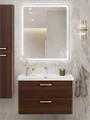 Тумба с раковиной подвесная BelBagno DUE 80 Noce, ручки - Хром полированный 1148484188