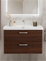 Тумба с раковиной подвесная BelBagno DUE 80 Noce, ручки - Хром полированный 1148484188