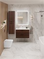 Тумба с раковиной подвесная BelBagno DUE 80 Noce, ручки - Матовый тёмный никель 01721367965