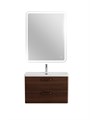 Тумба с раковиной подвесная BelBagno DUE 80 Noce, ручки - Матовый тёмный никель 01721367965
